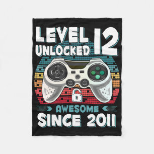 12yr Bday Son Boy Funny Gamer 12th 12 Year Old Bir Fleecedecke