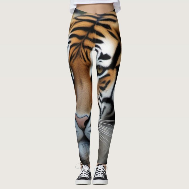 13025 Tiger-Druck Leggings (Vorderseite)