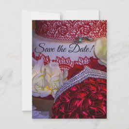 1304-Hochzeitstorte, Bouquet und Rings Postkarte