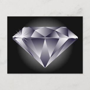 1307552490_Vector_Clipart Silberdiamant schwarz Postkarte