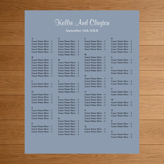 130 Blue Simple Wedding Seating Chart Poster (Von Creator hochgeladen)