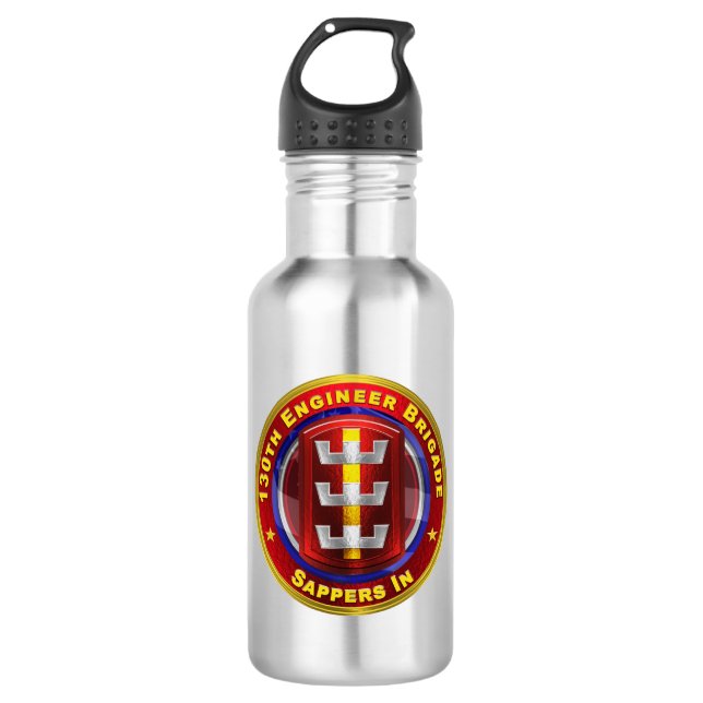 130. Ingenieurbrigade "Sappers In" Edelstahlflasche (Vorderseite)