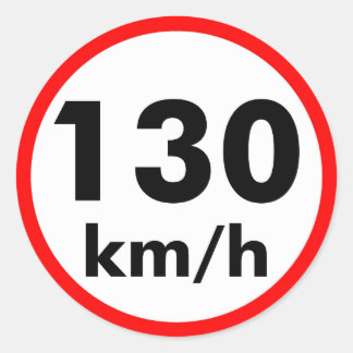 130 km/h runder aufkleber