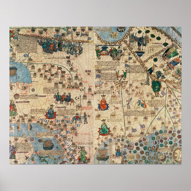 131-0058260/1 Katalanische Atlas: Detail Asien, vo Poster (Vorne)