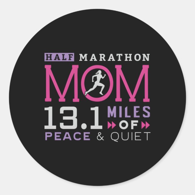 131 Halbmarathon-Mama: Mommy Runner Runder Aufkleber (Vorderseite)