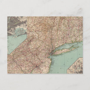 13233 Mass, Conn, RI, NJ, Del, Md Postkarte