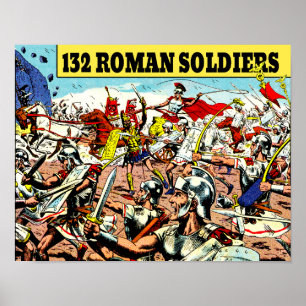"132 römische Soldaten" Restauriertes Vintage-Plak Poster