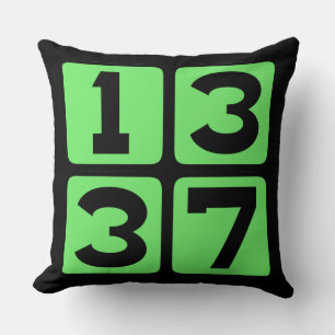 1337 Leet Leetspeak Eleet Internet Meme Slangsprac Kissen