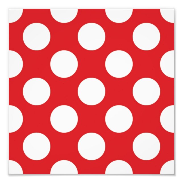 136 ROTE WEISSE POLKA-DOTS PUNKT-PATTERN-BACKGROU FOTODRUCK (Vorne)