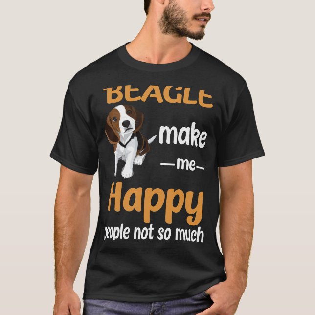 139 Beagle macht mich glücklich T-Shirt (Vorderseite)