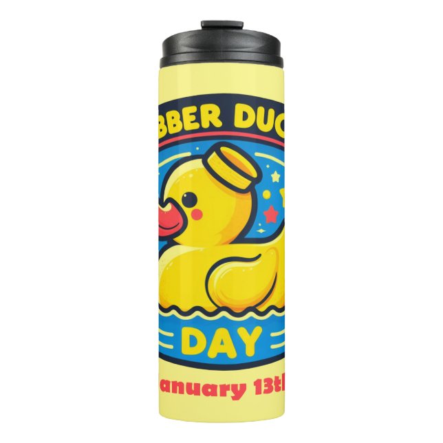 13.01. - Gummi Ducky Day Thermosbecher (Vorderseite)