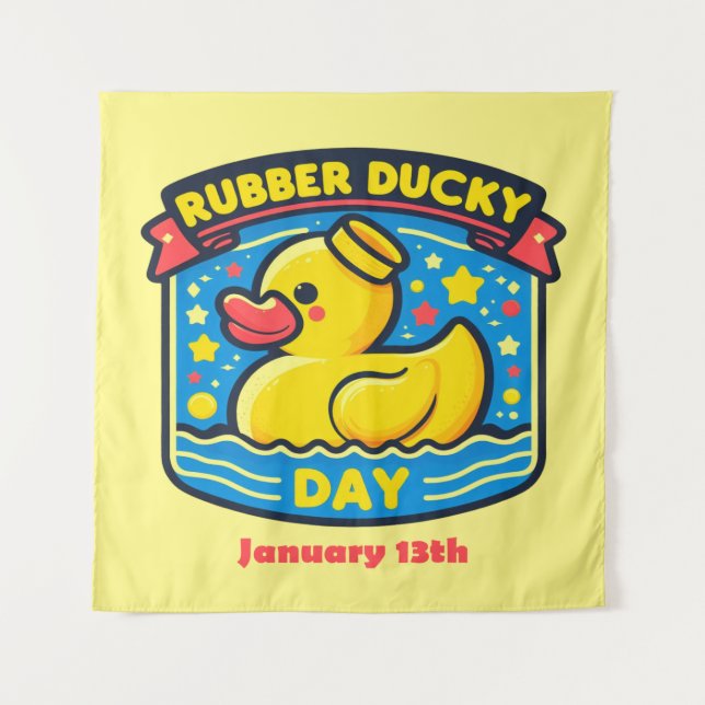 13.01. - Gummi Ducky Day Wandteppich (Vorderseite)