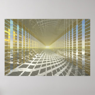 #13-02 Gold Hall: Hallway of Air Space Reflections Poster
