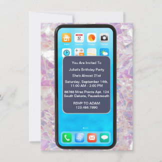 13. 14. 15. 18. 21. Handy Geburtstag Einladung