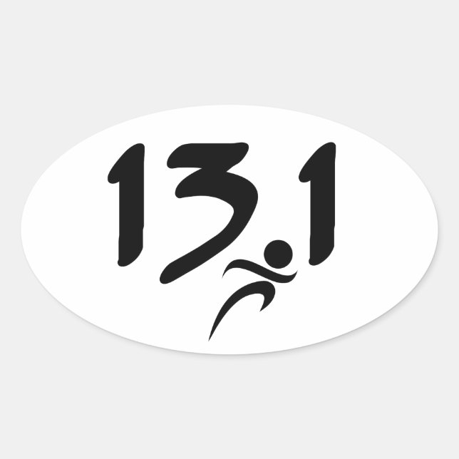 13,1 Halbmarathon Ovaler Aufkleber (Vorderseite)