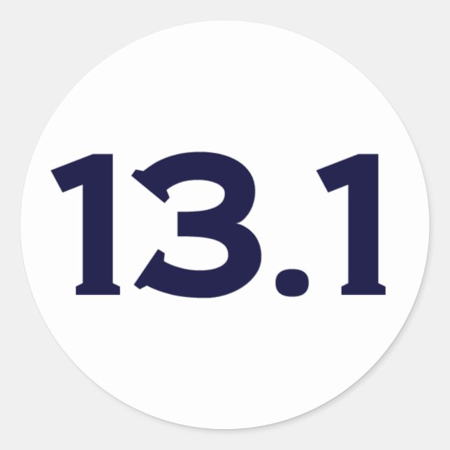 13,1 Halbmarathon Runder Aufkleber (Vorderseite)