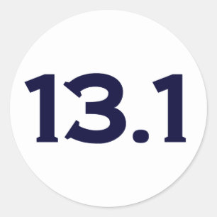 13,1 Halbmarathon Runder Aufkleber