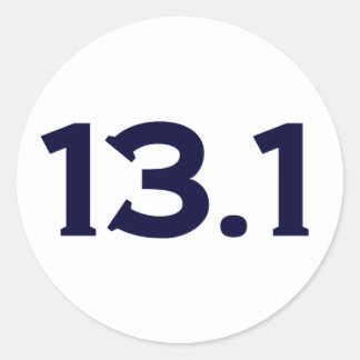 13,1 Halbmarathon Runder Aufkleber