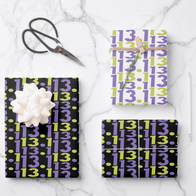 13.1 Halbmarathon-Wrapping Paper Geschenkpapier Set (Vorderseite)