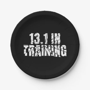 13.1 in Training Halbmarathon Laufen gebrochen Wor Pappteller