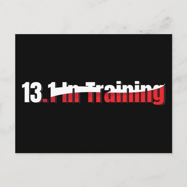 13.1. Training Abstrakter Halbmarathonlauf Postkarte (Vorderseite)