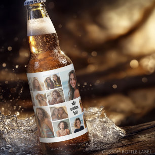 13 Collage Monogramm schwarz - Farbe bearbeiten Bierflaschenetikett