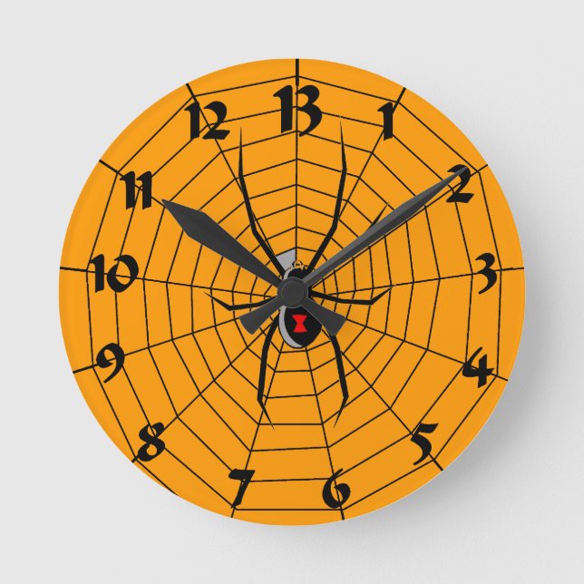13 Dreizehnstündige Spideruhr Runde Wanduhr (Vorderseite)