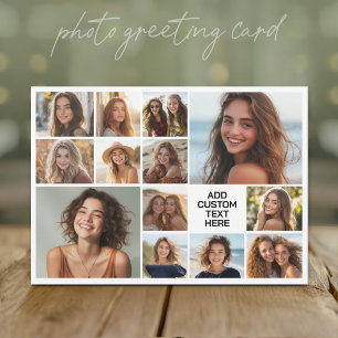 13 Foto-Collage-Gitter weißer Hintergrund schwarze Feiertagskarte
