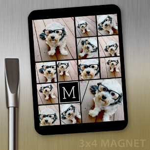 13 Foto-Collage Monogramm schwarz - Farbe kann bea Magnet