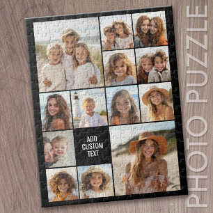 13 Foto-Collage-Raster - Benutzerdefinierter Text  Puzzle