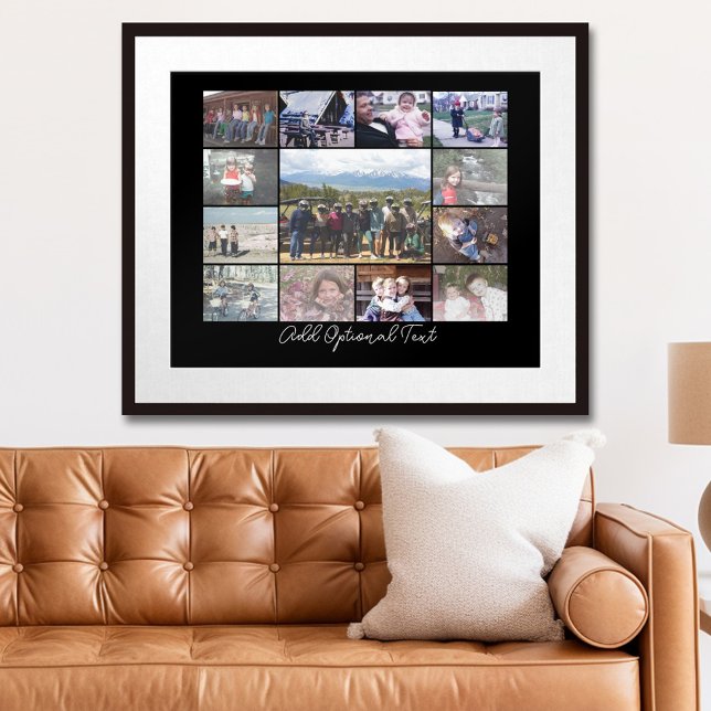 13 FotoCollage Optionaler Text — KANN Schwarz bear Poster (Personalized Photo Poster)