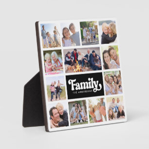 13 Fotos Collage Family Monogramm Fotoplatte