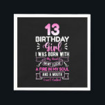 13. Geburtstag 13 Jahre Mädchen Funny Teenager Geb Serviette<br><div class="desc">Geben Sie dem Geburtstagsjungen oder -mädchen etwas zum Lächeln mit unserer fantastischen Auswahl an Geburtstagsgeschenken. Finden Sie das perfekte Geschenk zum Anzug ihrer Persönlichkeit und Stil.</div>