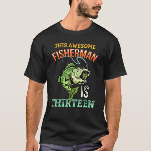 13. Geburtstag Angeln Barsch Fisch Teenager Angler T-Shirt