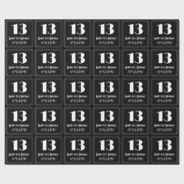 13. Geburtstag - Art Deco  Look "13", Name Geschenkpapier