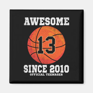 13. Geburtstag Basketball Fan 13 Jahre alt Offizie Magnet
