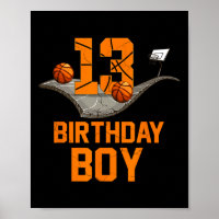 13. Geburtstag Basketball Jersey 13 Jahre alter Bo