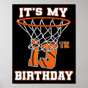 13. Geburtstag Basketballkorb 13 Jahre alt Poster