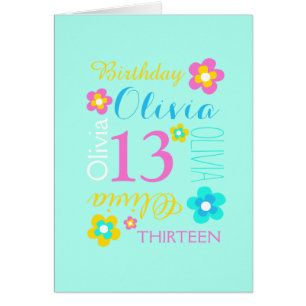 13. Geburtstag Blume Brauch Aqua rosa gelb