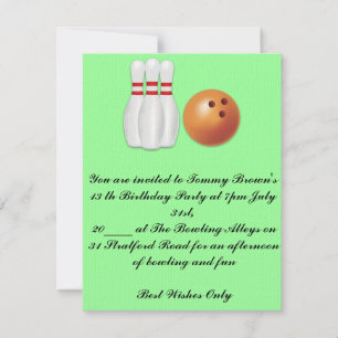 13. Geburtstag Bowling Party Einladung