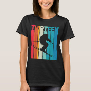 13. Geburtstag Boy Retro Ski Lover Skier 13 Jahre  T-Shirt