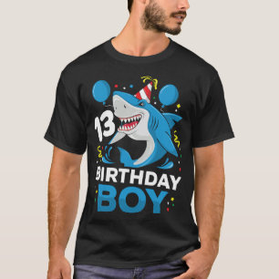13. Geburtstag Boy Shark Ocean Theme Party 13 Jahr T-Shirt