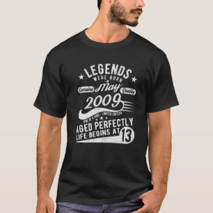 13. Geburtstag Boys Legends Geboren Mai 2009 13 Ja T-Shirt