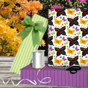 13. Geburtstag Butterlies Handschrift Geschenkpapier Set