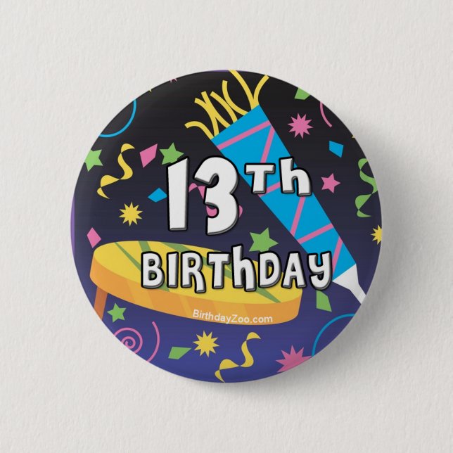 13. Geburtstag Button (Vorderseite)