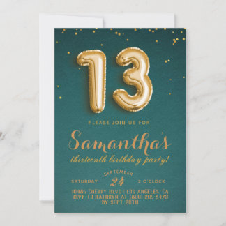 13. Geburtstag Confetti Einladung