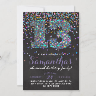 13. Geburtstag Confetti Einladung