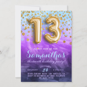 13. Geburtstag Confetti Einladung