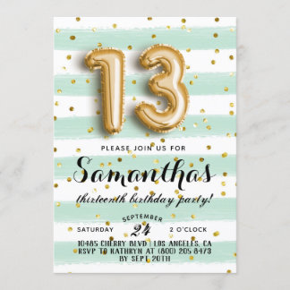 13. Geburtstag Confetti Einladung