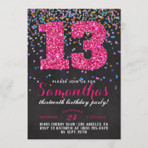 13. Geburtstag Confetti Einladung